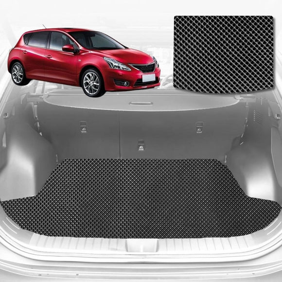 6D Diamond Car Boot Mat for Nissan Tiida 2006 - 2013 C11 (Sedan) - Heavy Duty Carpet Liner