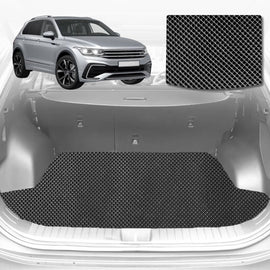 6D Diamond Car Boot Mat for VolksWagen Tiguan 2016 - 2023 (Life, Elegance, R, R-Line) (3rd Row folded/5 seater) - Heavy Duty Carpet Liner