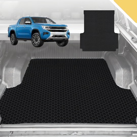 6D Pro Ute Tub Mat for VolksWagen Amarok Dual Cab 2010-2022 (With Spray On Liner or No Liner) - Black - Full Set
