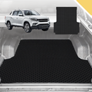 6D Pro Ute Tub Mat for SsangYong Musso LWB Dual Cab 2018-Current (With Factory Plastic Tub Liner) - Black - Full Set-1