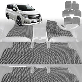 6D Diamond Car Floor Mats for Nissan Elgrand 2002 - 2010 E51 2nd Gen - Custom-Fit Carpet Liner - 0