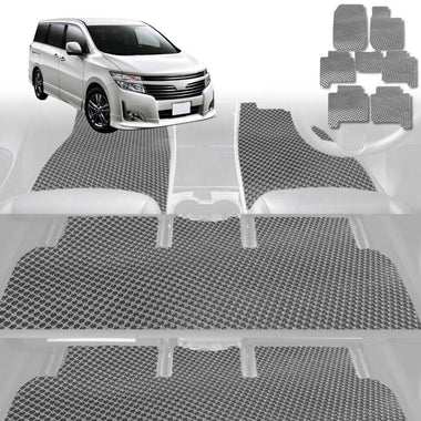 6D Diamond Car Floor Mats for Nissan Elgrand 2002 - 2010 E51 2nd Gen - Custom-Fit Carpet Liner - 0