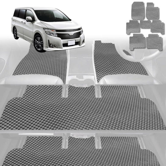 6D Diamond Car Floor Mats for Nissan Elgrand 2002 - 2010 E51 2nd Gen - Custom-Fit Carpet Liner