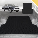 6D Pro Ute Tub Mat for Mitsubishi Triton Double Cab (MN) 2009-2015 (With Spray On Liner or No Liner) - Black - Full Set-1