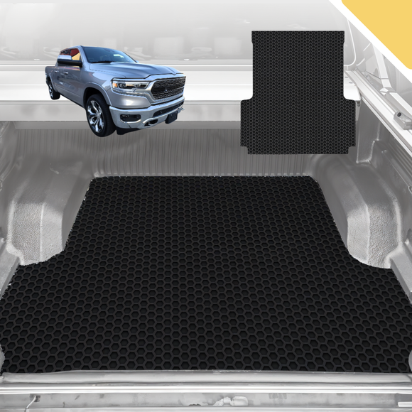 6D Pro Ute Tub Mat for RAM 1500 Limited (DT) 2019-Current with rambox - Heavy-Duty - Black - Full Set