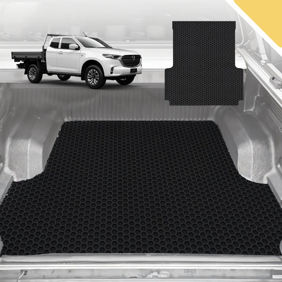 6D Pro Ute Tub Mat for Mazda BT-50 (J97M) Super Cab 2006-2011 (With Spray On Liner or No Liner) - Black - Full Set