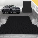 6D Pro Ute Tub Mat for Ford Ranger (PX2 Dual Cab Ute) 2015-2018 (with Plastic tub Liner) - Black-1