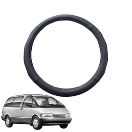 Steering Wheel Cover for Toyota Tarago 1990 - 2000 (XR10) - Black Microfiber Leather - Circle 38 cm