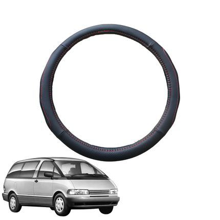 Steering Wheel Cover for Toyota Tarago 1990 - 2000 (XR10) - Black Microfiber Leather - Circle 38 cm
