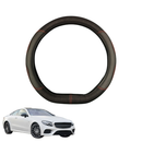 Steering Wheel Cover for Mercedes-Benz E-Class 2017 - Current Coupe/Cabriolet (C238 A238) - Black Microfiber Leather - D-Shape 38 cm-1
