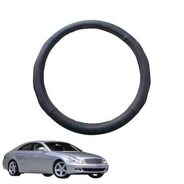 Steering Wheel Cover for Mercedes-Benz CLS-Class 2004 - 2010 (C219) - Black Microfiber Leather - Circle 38 cm