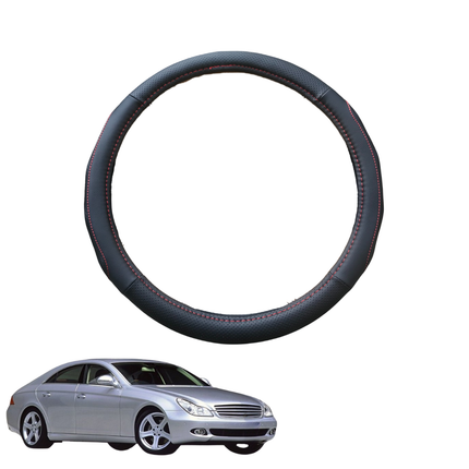 Steering Wheel Cover for Mercedes-Benz CLS-Class 2004 - 2010 (C219) - Black Microfiber Leather - Circle 38 cm