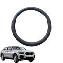 Steering Wheel Cover for BMW X4 2018 - Current (G02) - Black Microfiber Leather - Circle 38 cm-1