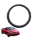 Steering Wheel Cover for VolksWagen Golf 2011 - 2013 Cabriolet (MK6) - Black Microfiber Leather - Circle 38 cm-1