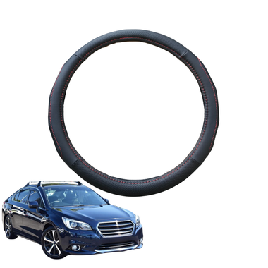 Steering Wheel Cover for Subaru Liberty 2015 - 2020 6GEN - Black Microfiber Leather - Circle 38 cm