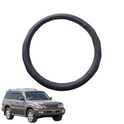 Steering Wheel Cover for Lexus LX 1998 - 2007 (J100) - Black Microfiber Leather - Circle 38 cm