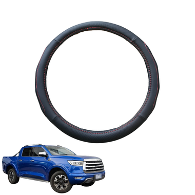 Steering Wheel Cover for GWM Haval Great Wall Cannon Ute 2019 - Current NPW - Black Microfiber Leather - Circle 38 cm