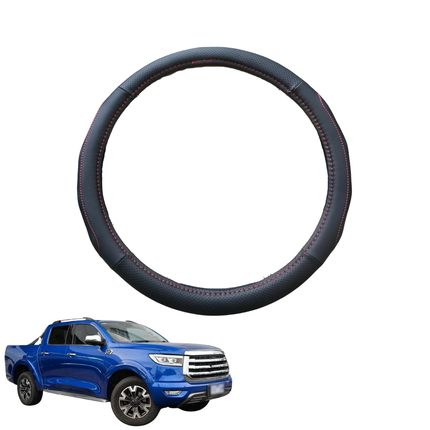 Steering Wheel Cover for GWM Haval Great Wall Cannon Ute 2019 - Current NPW - Black Microfiber Leather - Circle 38 cm