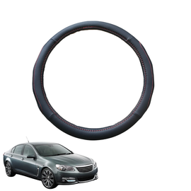 Steering Wheel Cover for Holden Caprice 2013 - 2017 (WN) - Black Microfiber Leather - Circle 38 cm
