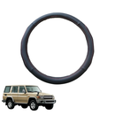 Steering Wheel Cover for Toyota LandCruiser 70 Double Cab 2014 - Current - Black Microfiber Leather - Circle 38 cm-1