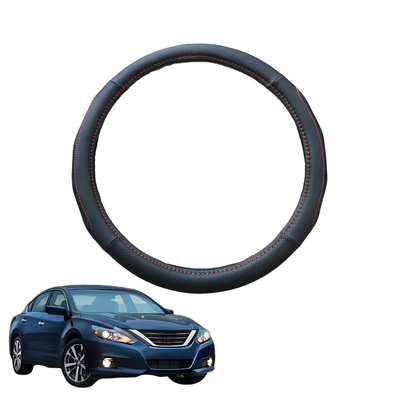 Steering Wheel Cover for Nissan Altima 2012 - 2017 - Black Microfiber Leather - Circle 38 cm