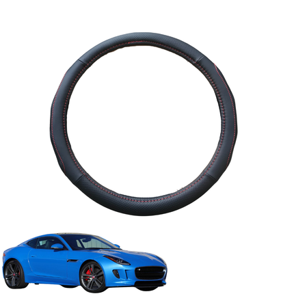 Steering Wheel Cover for Jaguar F-TYPE 2013 - Current (X152) - Black Microfiber Leather - Circle 38 cm
