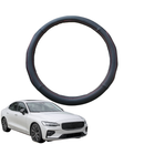 Steering Wheel Cover for Volvo S60 2010 - 2018 (Manual) - Black Microfiber Leather - Circle 38 cm-1
