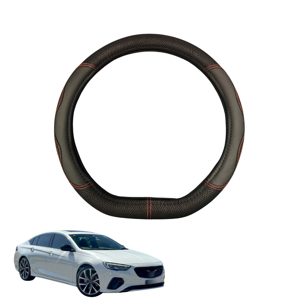Steering Wheel Cover for Holden Commodore 2018 - 2020 (ZB) - Black Microfiber Leather - D-Shape 38 cm