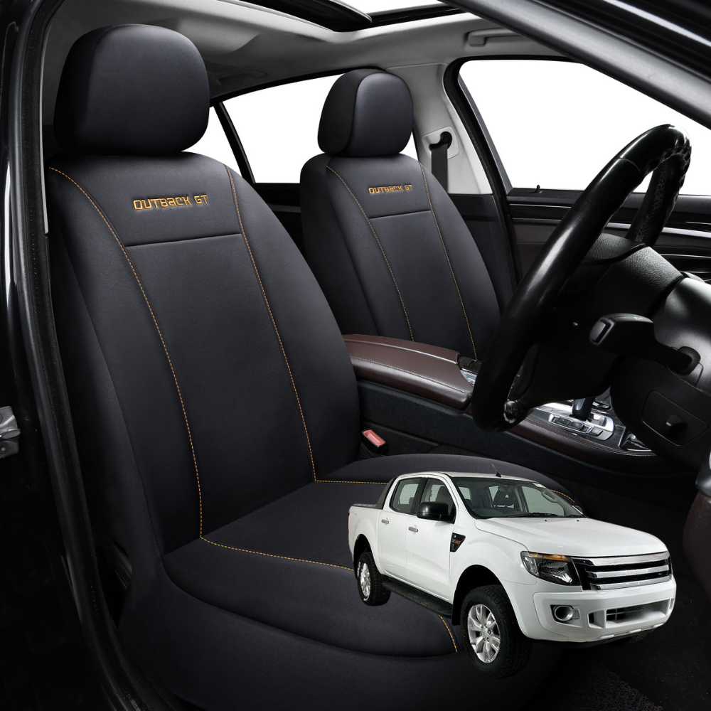 Car Front Seat Cover for Ford Ranger 2012 - 2015 (PX Dual Cab Ute) - Black - 27 x 26 x 10 cm