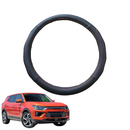 Steering Wheel Cover for SsangYong Korando 2019 - Current C300 - Black Microfiber Leather - Circle 38 cm-1