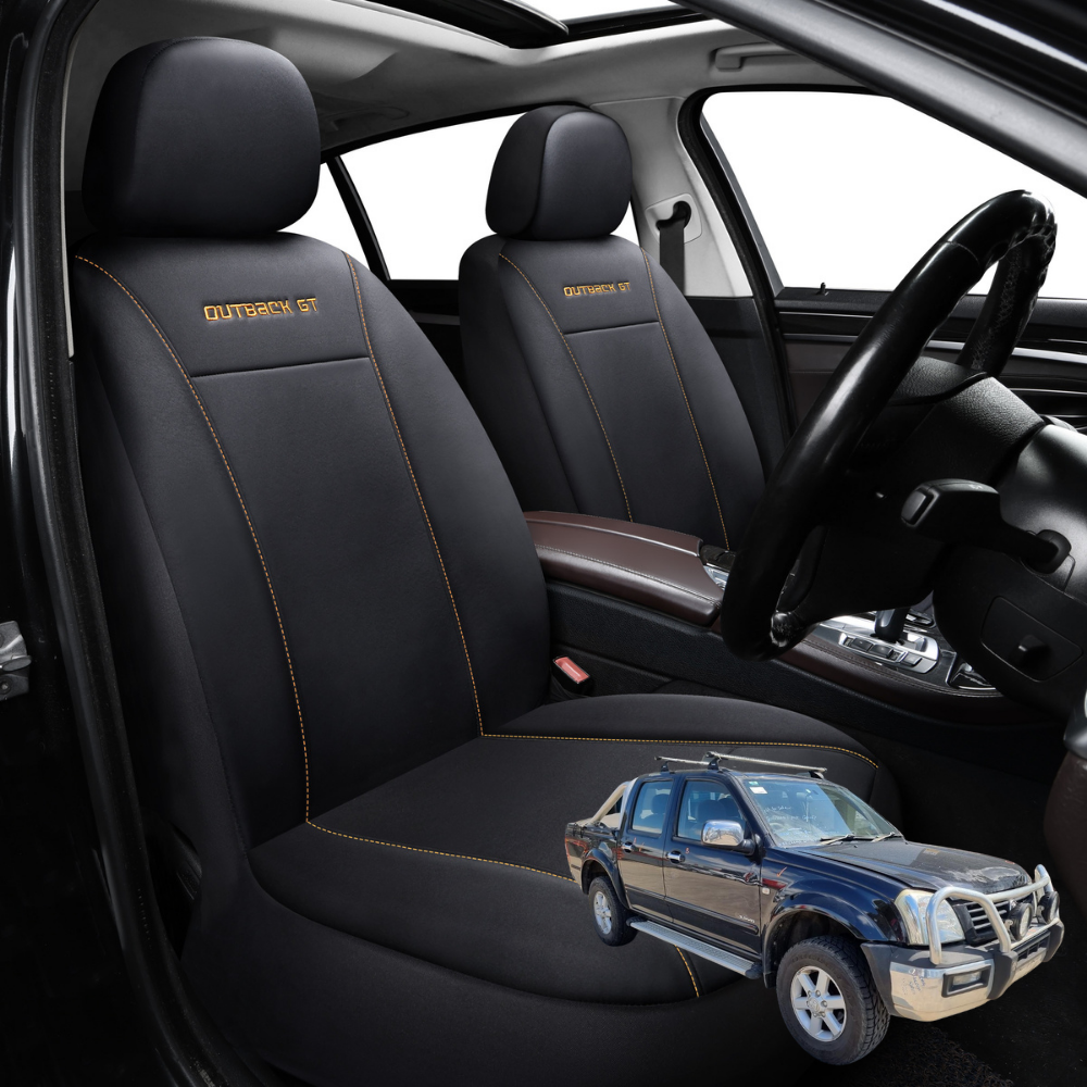 Car Front Seat Cover for Holden Rodeo 2003 - 2008 (4-Door Crew Cab) - Black