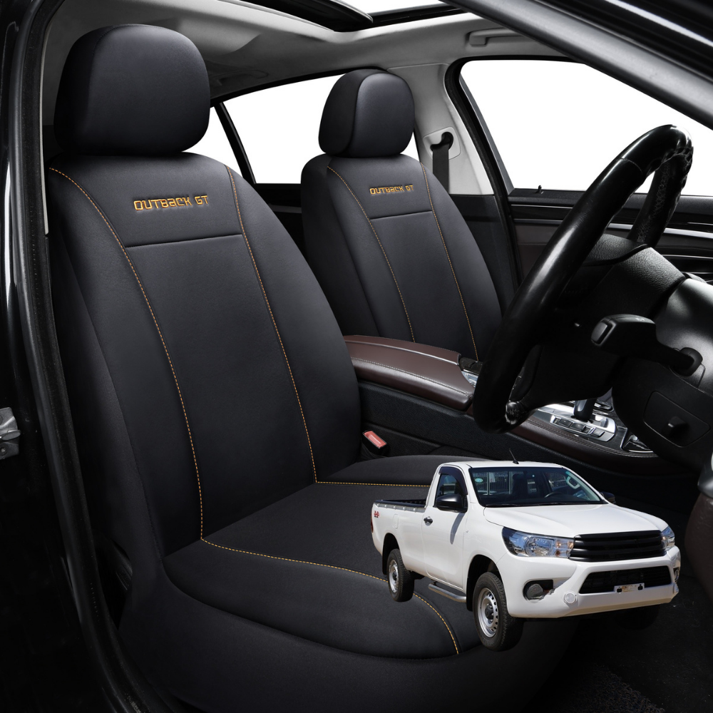 Car Front Seat Cover for Toyota Hilux Single Cab 2015 - Current - Black - 27 x 26 x 10 cm