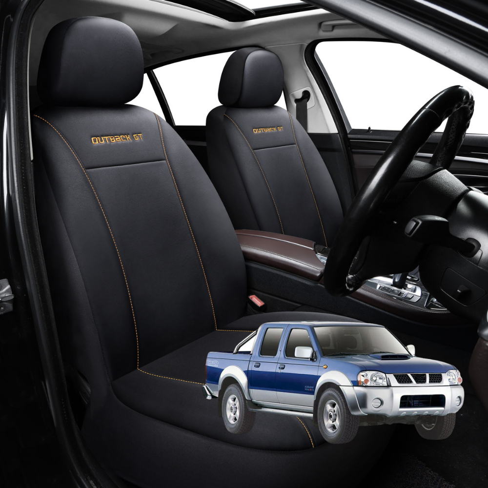 Car Front Seat Cover for Nissan Navara Dual Cab 1997 - 2018 (DX/D22 STR) - Black - 27 x 26 x 10 cm