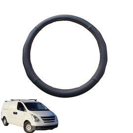 Steering Wheel Cover for Hyundai iLoad 2007 - Current TQ - Black Microfiber Leather - Circle 38 cm