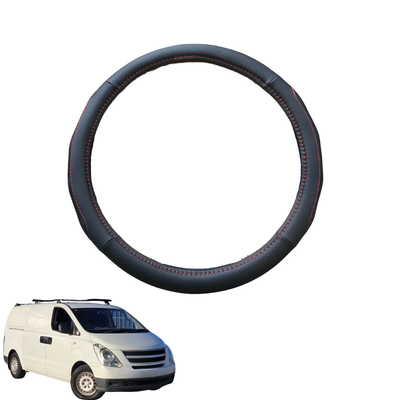 Steering Wheel Cover for Hyundai iLoad 2007 - Current TQ - Black Microfiber Leather - Circle 38 cm