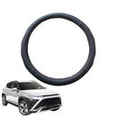 Steering Wheel Cover for Hyundai Kona 2023 - Current (SX2 Electric) - Black Microfiber Leather - Circle 38 cm-1