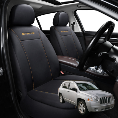 Car Front Seat Cover for Jeep Compass 2006 - 2017 (MK49) - Black - 27 x 26 x 10 cm