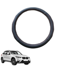 Steering Wheel Cover for BMW X1 2016 - 2022 (F48) - Black Microfiber Leather - Circle 38 cm-1