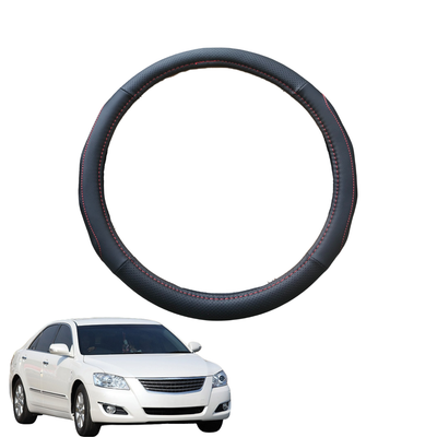 Steering Wheel Cover for Toyota Aurion 2006 - 2012 (XV40) - Black Microfiber Leather - Circle 38 cm