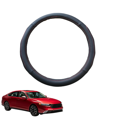 Steering Wheel Cover for Honda Accord 2022 - 2024 (CY, 11th Gen) - Black Microfiber Leather - Circle 38 cm