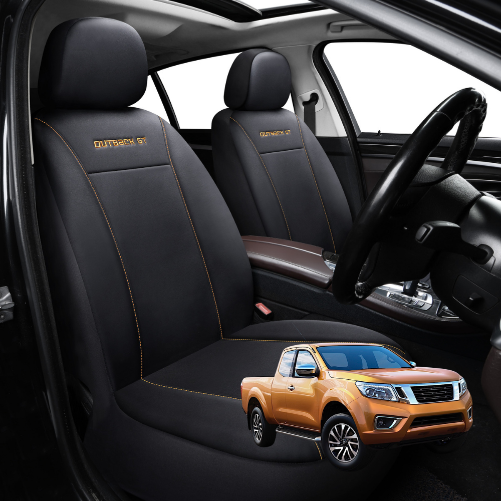 Car Front Seat Cover for Nissan Navara King Cab 2015 - Current (NP300/D23) - Black - 27 x 26 x 10 cm