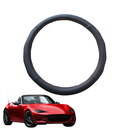 Steering Wheel Cover for Mazda MX-5 2015 - Current (ND) - Black Microfiber Leather - Circle 38 cm-1