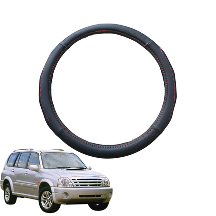 Steering Wheel Cover for Suzuki Vitara 2005 - 2015 - Black Microfiber Leather - Circle 38 cm
