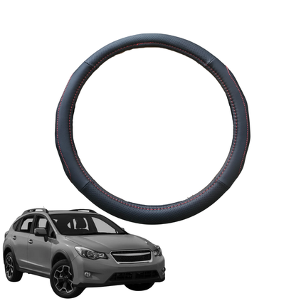 Steering Wheel Cover for Subaru XV 2012 - 2017 (GP) - Black Microfiber Leather - Circle 38 cm