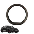 Steering Wheel Cover for Audi A3 S3 RS3 2022 - Current - Black Microfiber Leather - D-Shape 38 cm-1