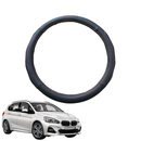 Steering Wheel Cover for BMW 2 Series 2014 - 2020 Hatch (F45 Active Tourer) - Black Microfiber Leather - Circle 38 cm-1