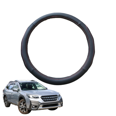 Steering Wheel Cover for Subaru Outback 2021 - Current 6GEN - Black Microfiber Leather - Circle 38 cm