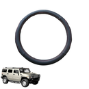 Steering Wheel Cover for Hummer H2 2003 - 2009 - Black Microfiber Leather - Circle 38 cm-1