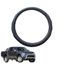 Steering Wheel Cover for Mitsubishi Triton Single Cab 2006 - 2012 (ML MN) - Black Microfiber Leather - Circle 38 cm-1