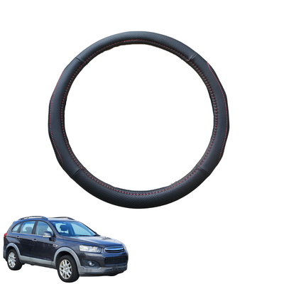 Steering Wheel Cover for Holden Captiva 7 2009 - 2015 CG, CG II - Black Microfiber Leather - Circle 38 cm